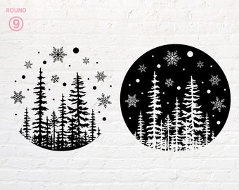 Snow forest svg,  png, dxf, eps, pdf