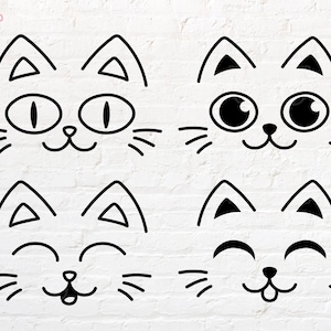 Cara de gato linda svg, png, dxf, eps, pdf