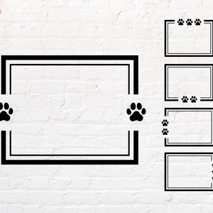 Hondenpoot frame svg, hondenpoot rechthoek svg, png, dxf, eps, pdf
