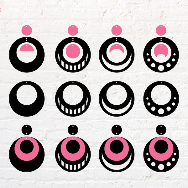 Circle earring svg, png, dxf, eps, pdf