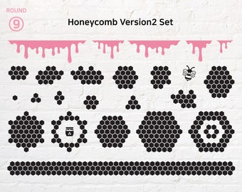 Honeycomb svg, honey drip svg, png, dxf, eps, pdf