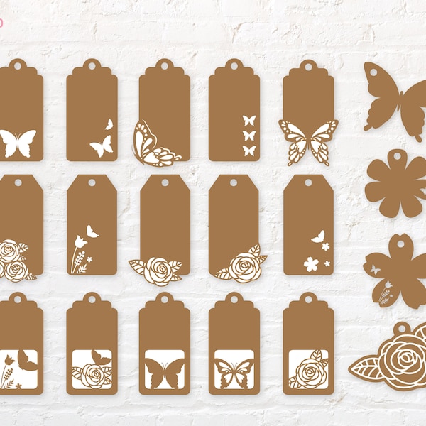 Butterfly Gift Tag svg, png, dxf, eps, pdf