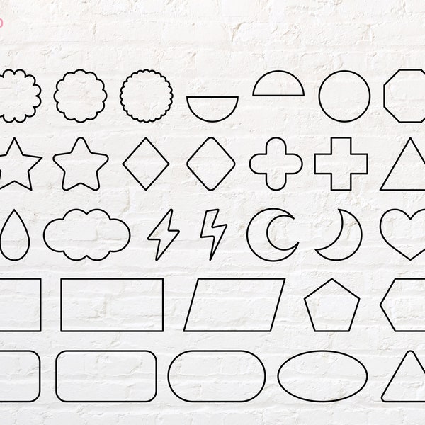 Shape outlines svg, png, dxf, eps, pdf