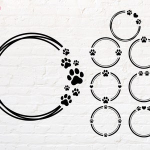 Pfote Kreis Split svg, png, dxf, eps, pdf