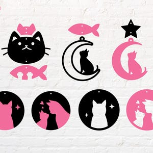 Cat Earring svg, png, dxf, eps, pdf