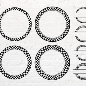 Checked Circle Frame svg, png, dxf, eps, pdf