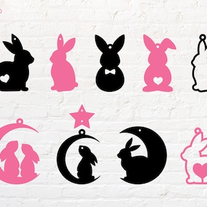 Boucle d'oreille lapin svg, png, dxf, eps, pdf