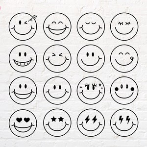 Smile face svg, png, dxf, eps, pdf