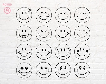Smile face svg, png, dxf, eps, pdf