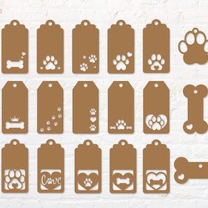 Etichetta regalo zampa di cane in formato svg, png, dxf, eps, pdf