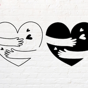Abraço Coração svg, png, dxf, eps, pdf
