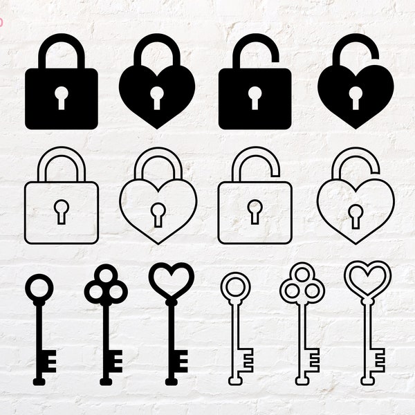 Lock svg, Key svg, png, dxf, eps, pdf