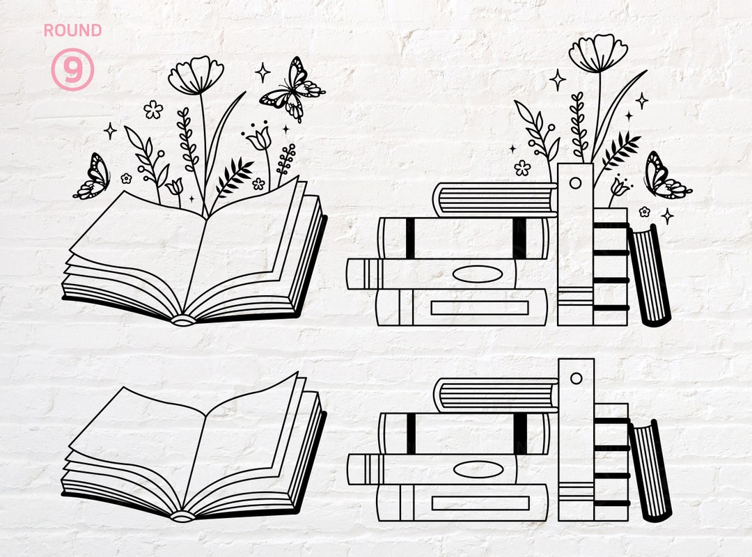 Floral Book Svg, Png, Dxf, Eps, Pdf - Etsy