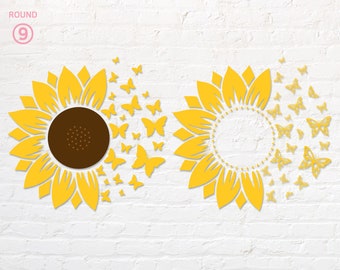 Mariposa girasol svg, png, dxf, eps, pdf