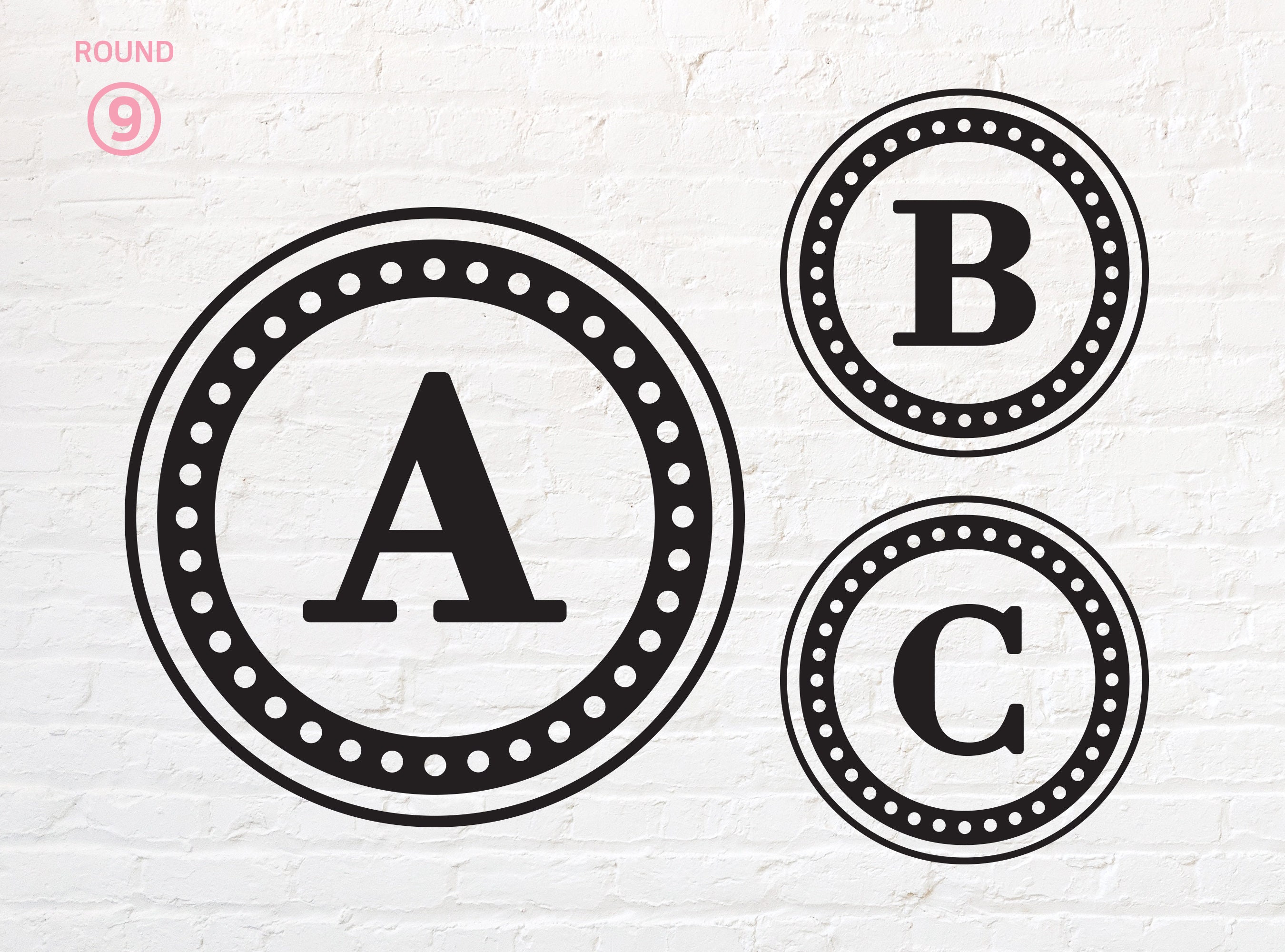 Alphabet svg, Dotted Circle monogram svg, png, dxf, eps, pdf