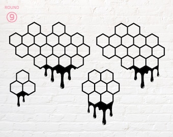 Dripping Honeycomb svg, png, dxf, eps, pdf
