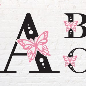 Alfabet svg, vlindermonogram svg, png, dxf, eps, pdf