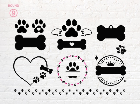 Patte de chien svg, os de chien svg, empreinte de patte de chien svg, png,  dxf, eps, pdf -  France