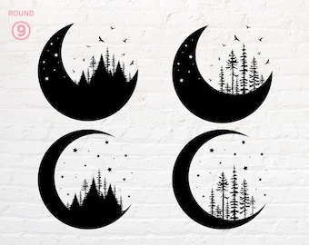 Moon Forest svg, png, dxf, eps, pdf