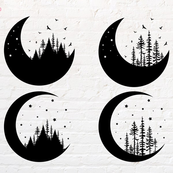 Moon Forest svg, png, dxf, eps, pdf