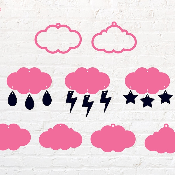 Cloud earring svg, png, dxf, eps, pdf