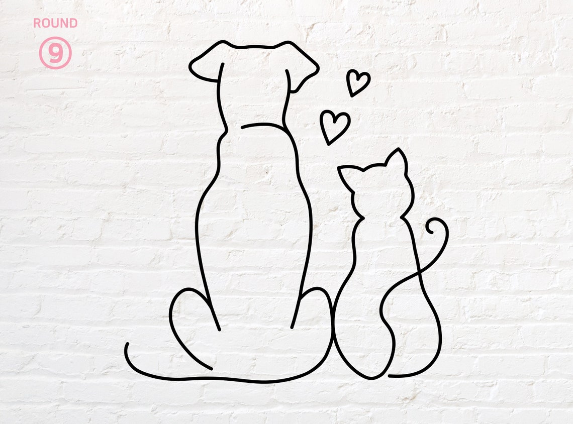 Hund und Katze Umrisse svg, png, dxf, eps, pdf - Etsy.de