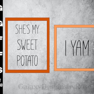 SVG Lindas camisas de Acción de Gracias, png, pdf, dxf, eps, Ella es mi batata SVG y yo YAM calcomanía, Calcomanía de otoño svg, Mami y yo svg, Camisas de pareja
