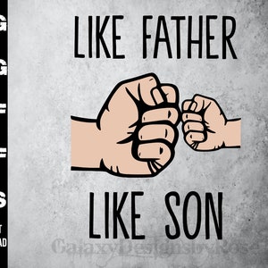 SVG zoals vader als zoon, png, pdf, dxf, eps, Happy Father's Day SVG, vader en zoon vuist hobbel SVG, papa SVG