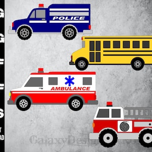 Polizia SVG, autobus, ambulanza, camion dei pompieri, png, pdf, dxf, eps, primo soccorritore SVG, polizia in formato SVG, scuolabus in formato SVG, ambulanza in formato SVG, camion dei pompieri in formato SVG