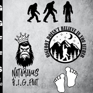 Bundle BIGFOOT SVG, pdf, dxf, eps, png, Bigfoot ne croit pas en vous non plus SVG, dessins drôles Bigfoot, drôle camping svg,
