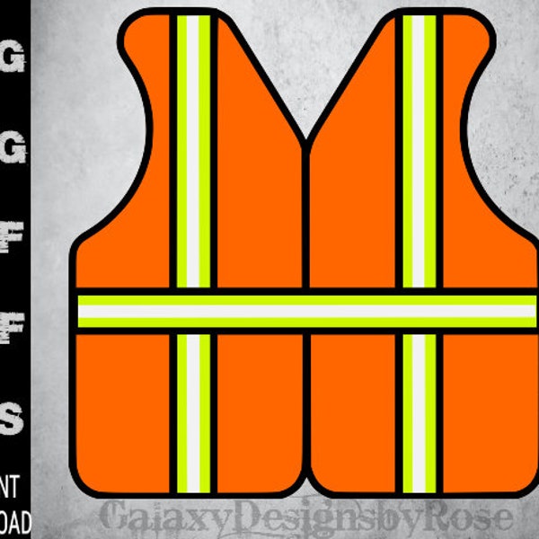 Orange Construction Vest SVG, Play Construction Worker PNG, Orange Safety Vest SVG, Orange Neon Safety Vest Vector