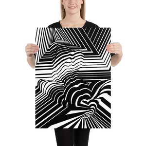 Body Lines Of A Lady Optical Illusion Poster