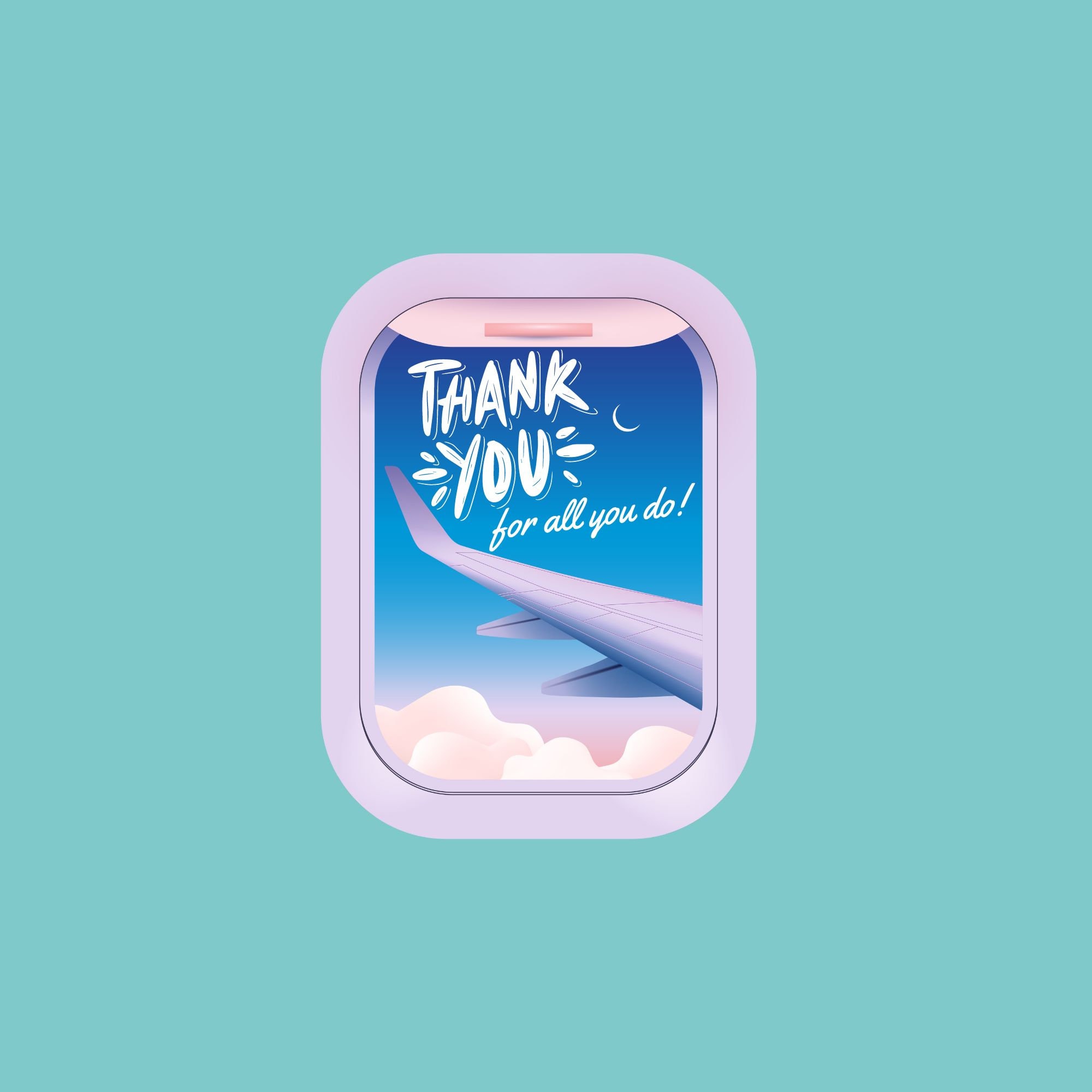 Flight Attendant Thank You Card Flight Crew Thank You Card Etsy