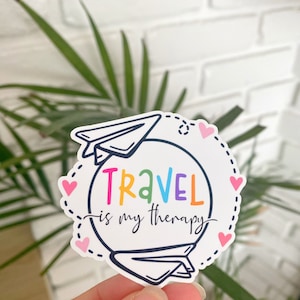 Travel is my therapy sticker, Travel sticker