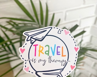 Travel is my therapy sticker, Travel sticker