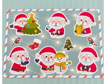 Pegatina de Navidad, Pegatina de Papá Noel, relleno de medias, Regalo de vacaciones