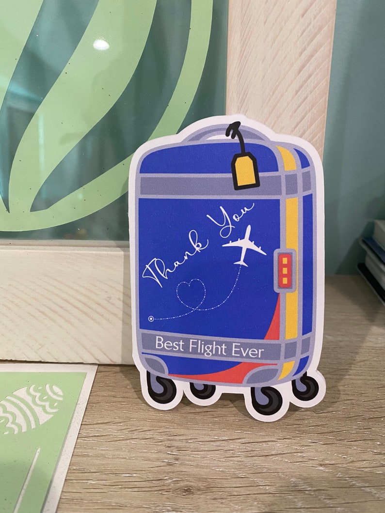 Flight Attendant Thank You Card Flight Crew Thank You Card Etsy