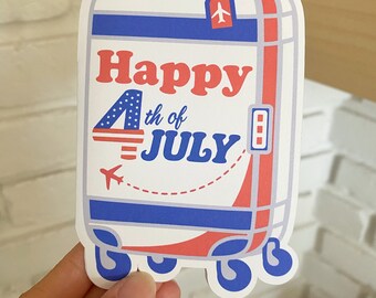 Tarjeta de agradecimiento para azafata de vuelo, 4 de julio, titular de la tarjeta de regalo, tarjeta de viaje, tarjeta de agradecimiento. feliz 4 de julio