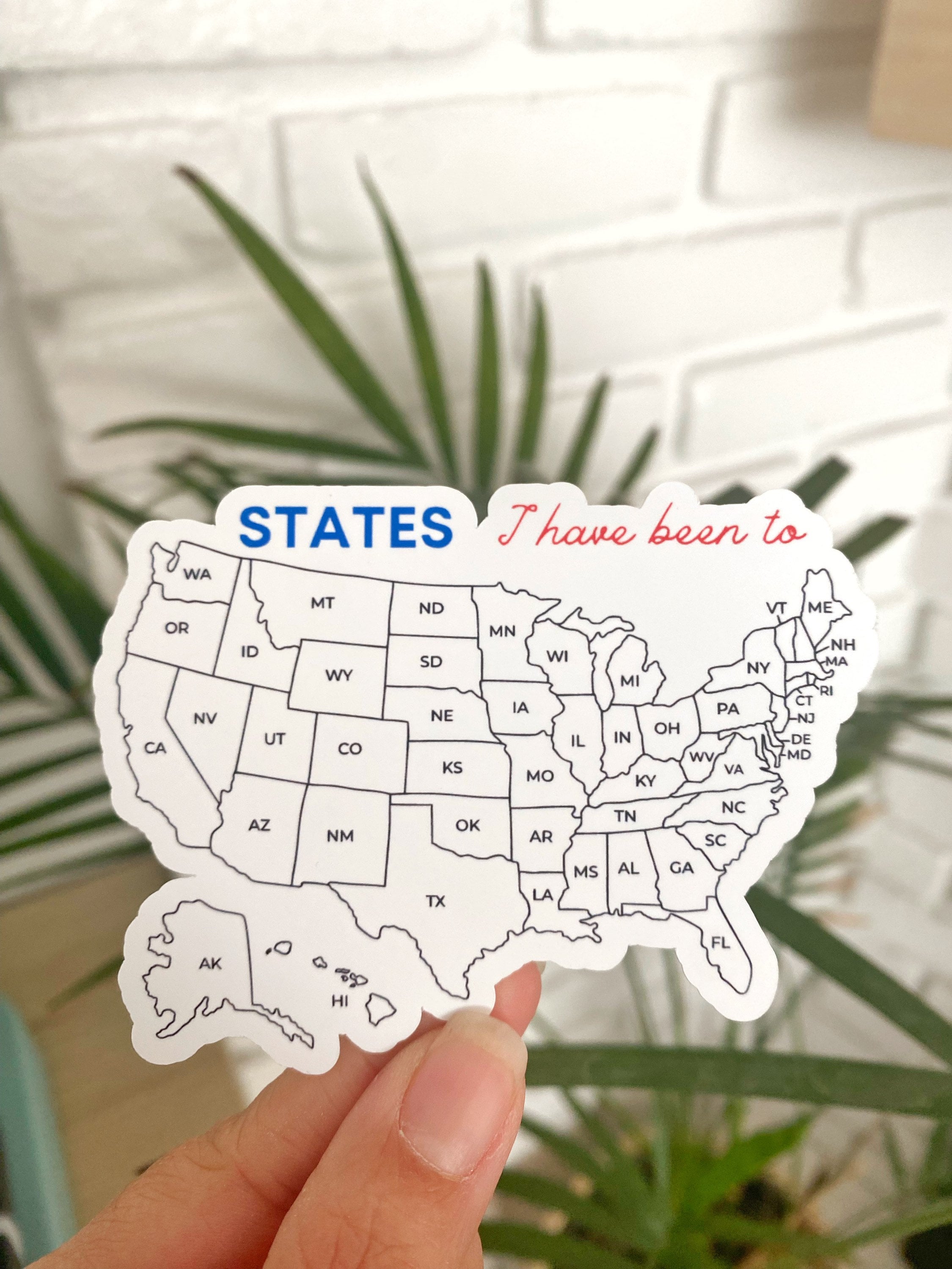 States I have been to, States We' ve been to, US Map sticker, Color your own states, Travel Sticker, Travel tracker map, Travel Journal