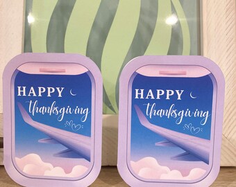 Tarjeta de agradecimiento para asistente de vuelo, tarjeta de Acción de Gracias, tarjeta para ventana de avión, tarjeta de viaje, paquete de 4 tarjetas de aerolínea