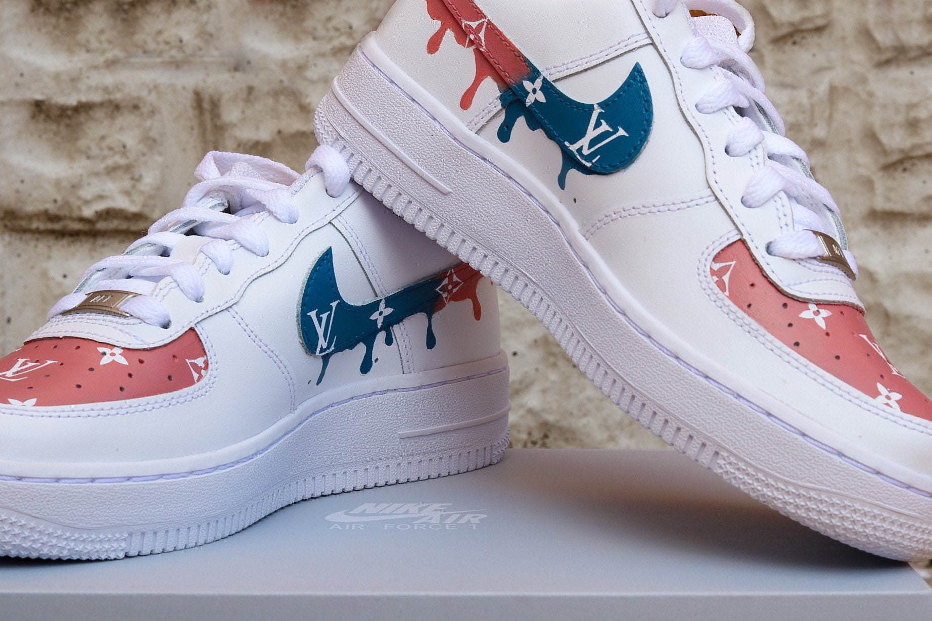 white blue pink air force 1