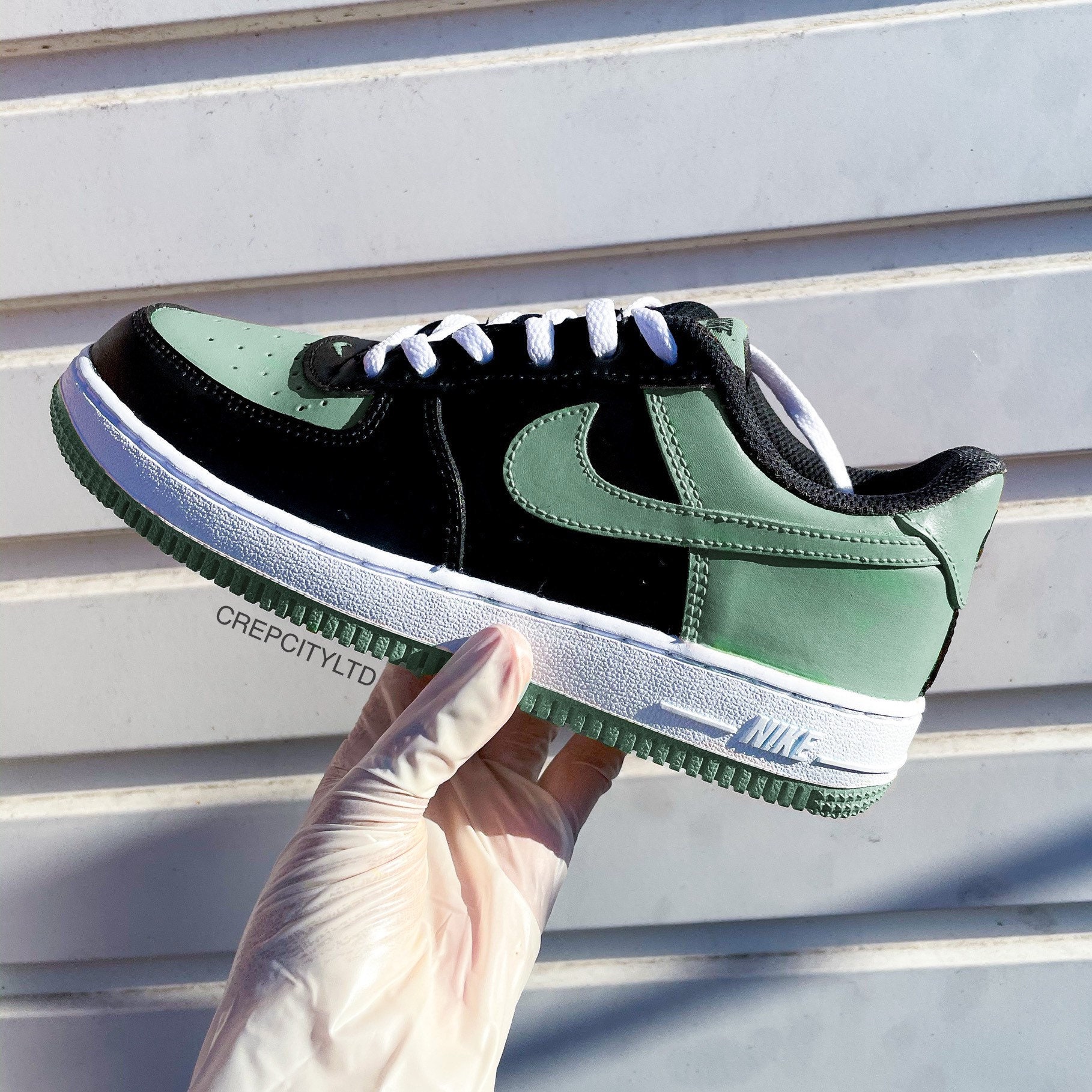 Custom Mint Green & Black Air Force 1 | Etsy