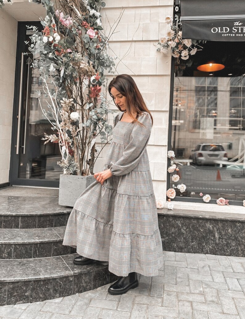 Puff Sleeves Maxi Dress Pattern Sewing Digital Pattern For Etsy