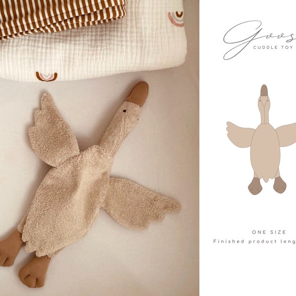 Plush Goose Toy, Cuddle Toy For Newborn PDF Pattern