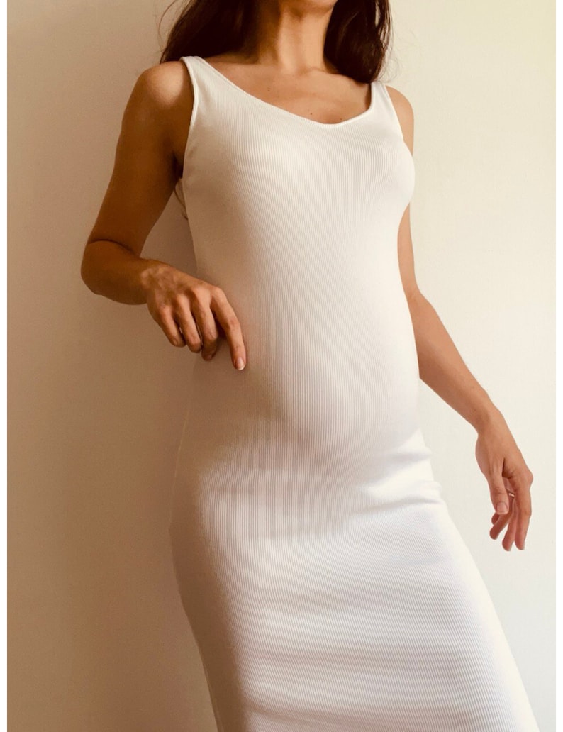 Bodycon Rib Knit Dress Pattern, PDF Bump Friendly Dress image 4