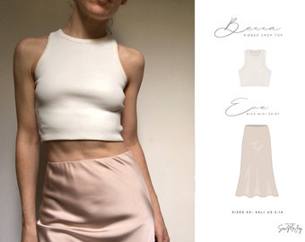 Crop Top + Bias Skirt PDF Pattern