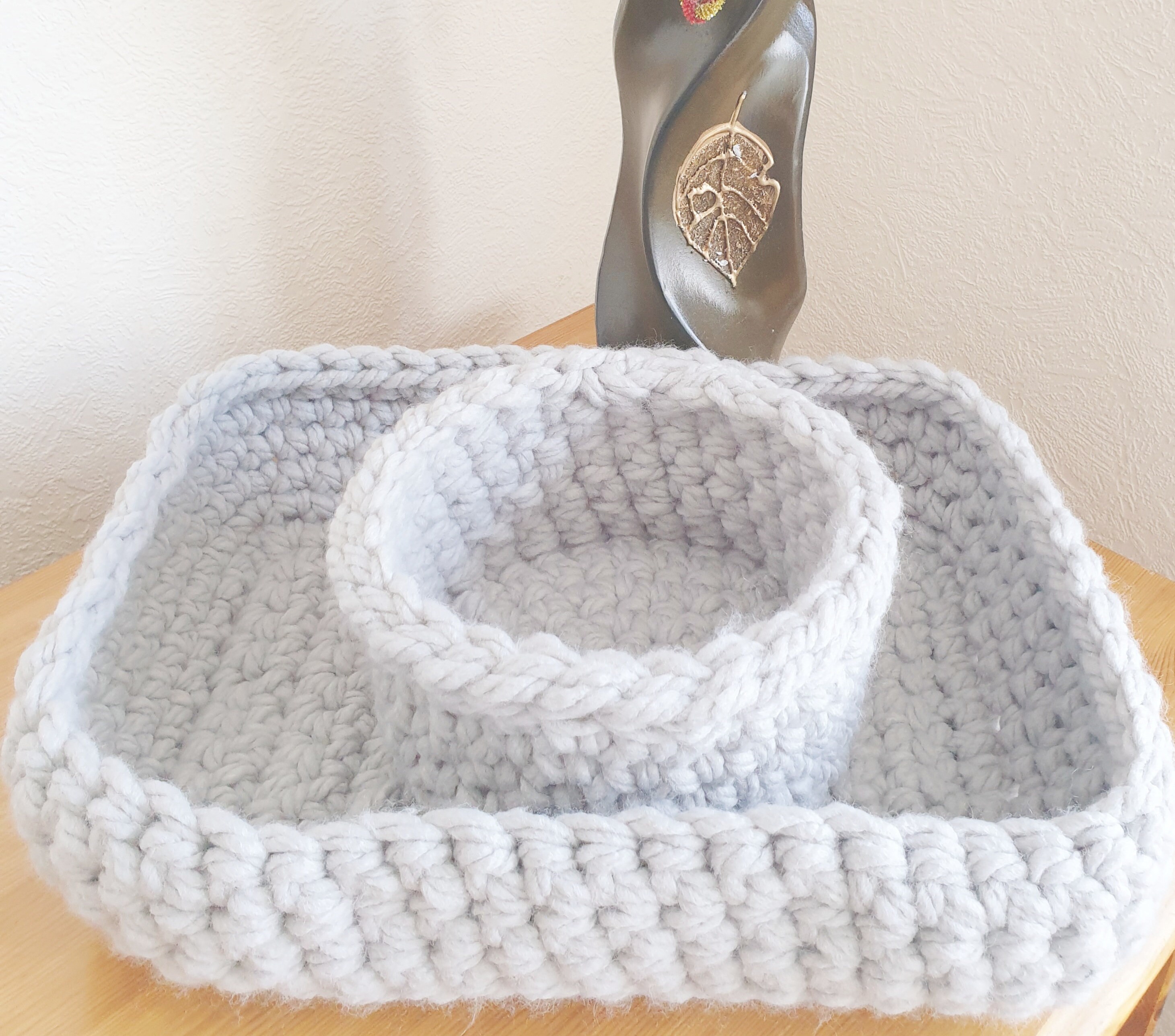 Cesta de almacenamiento / cesta de ganchillo / hecho a mano / | Etsy