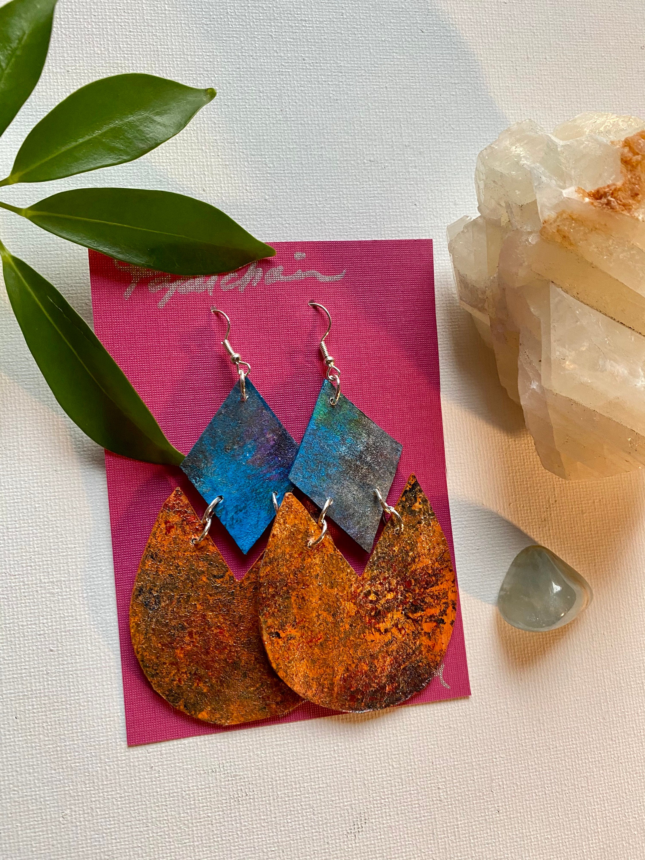 Paper Mache handmade earrings Etsy