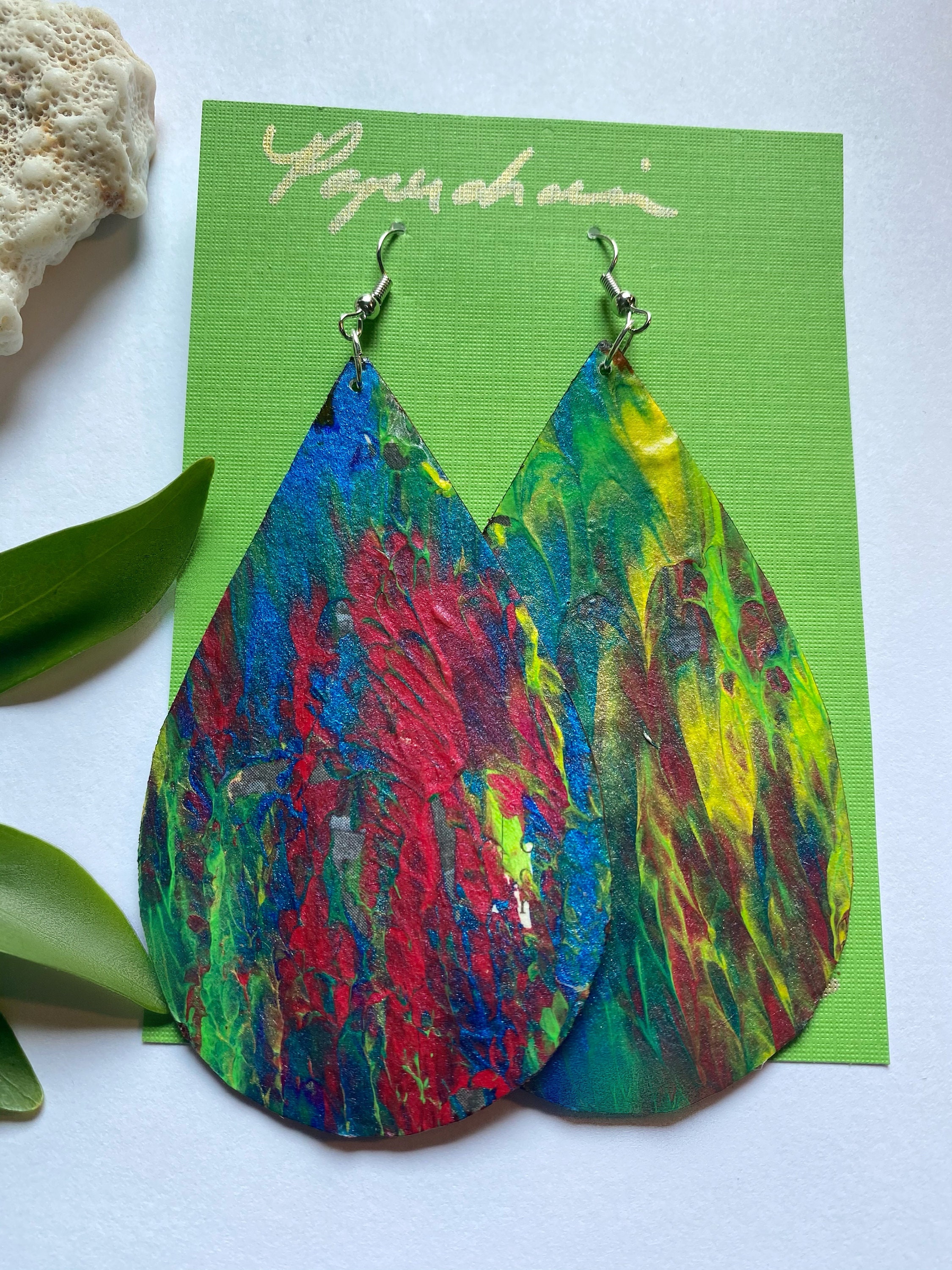 Paper Mache handmade earrings Etsy
