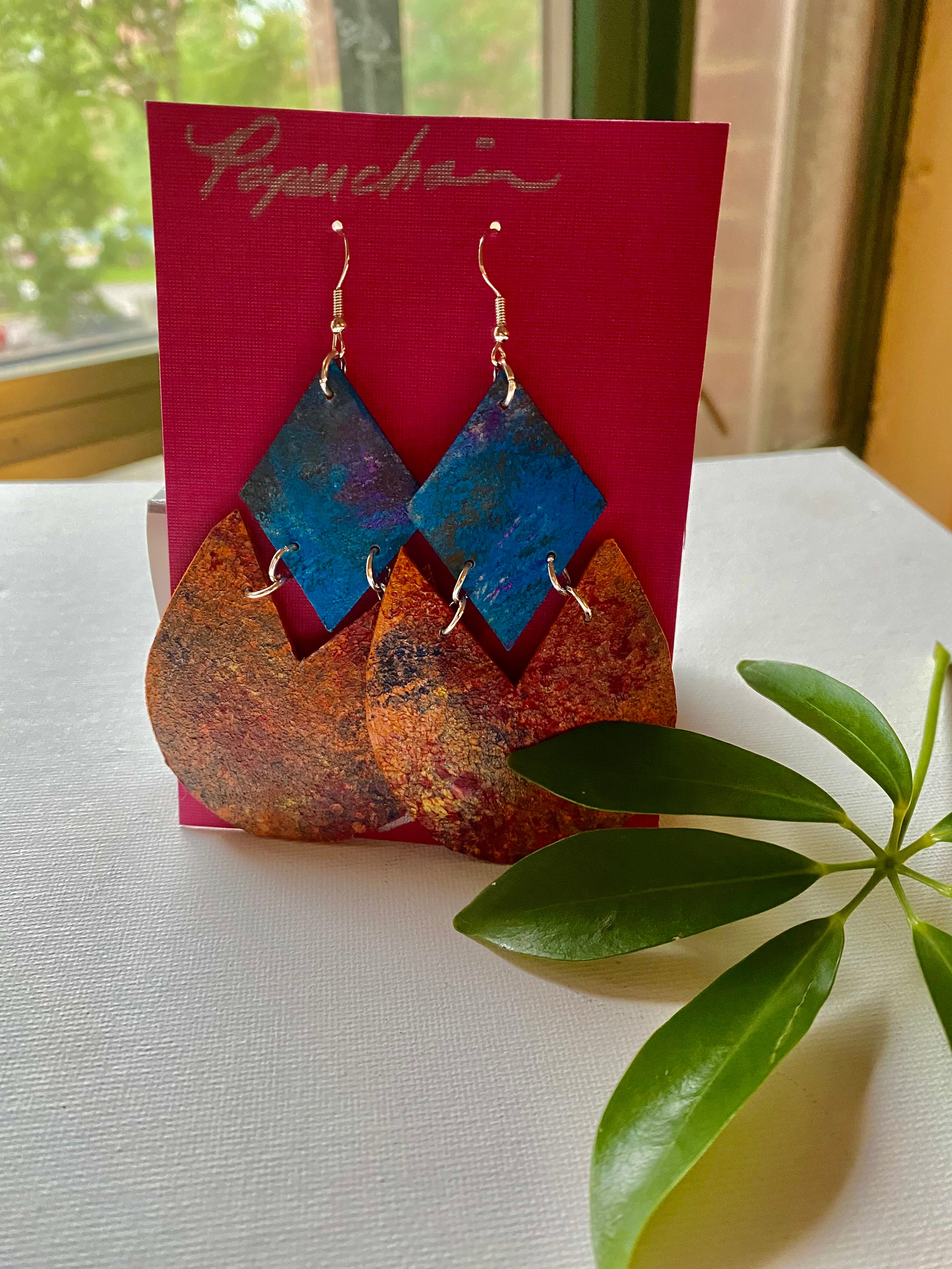 Paper Mache handmade earrings Etsy